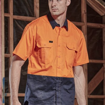 Mens Hi Vis Short Sleeve Shirt (FBIZZW115)