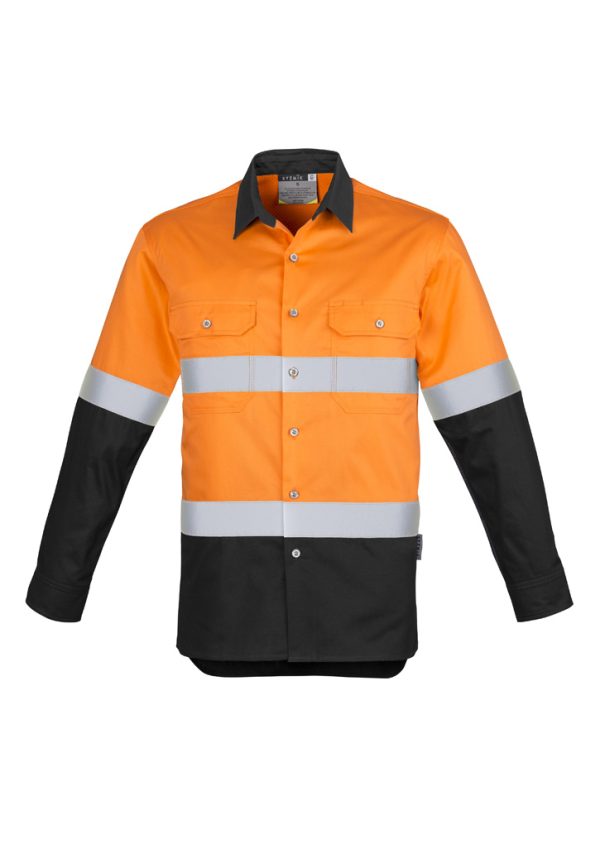 Mens Industrial Long Sleeve Shirt - Hoop Taped (FBIZZW123)