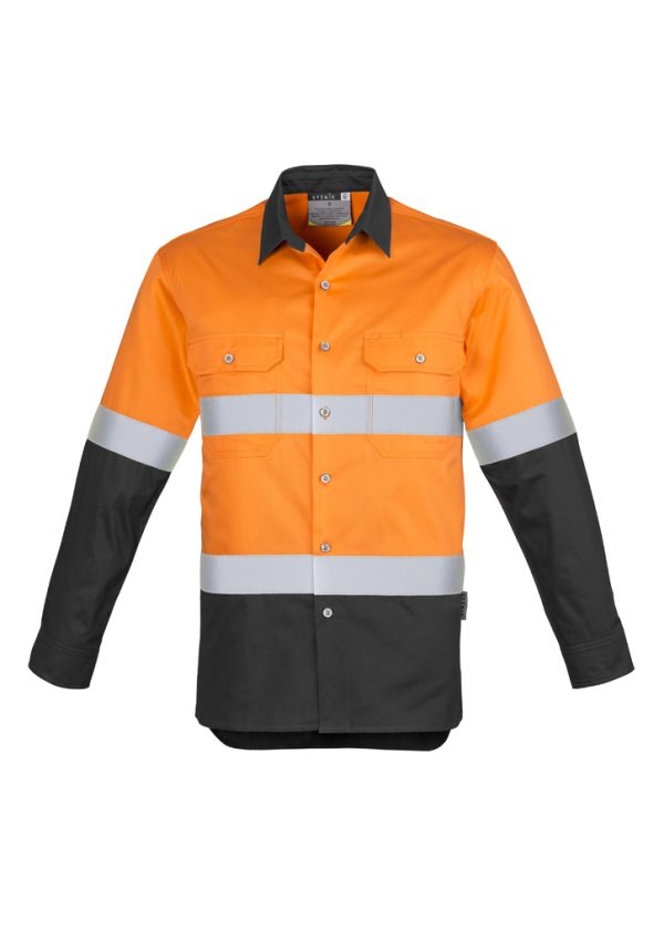 Mens Industrial Long Sleeve Shirt - Hoop Taped (FBIZZW123)