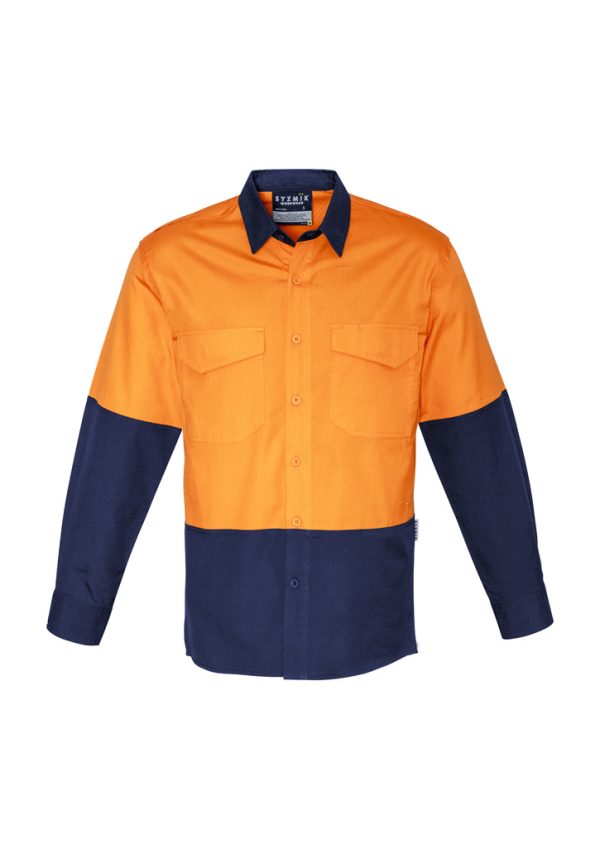 Mens Rugged Cooling Hi Vis Long Sleeve Shirt (FBIZZW128)