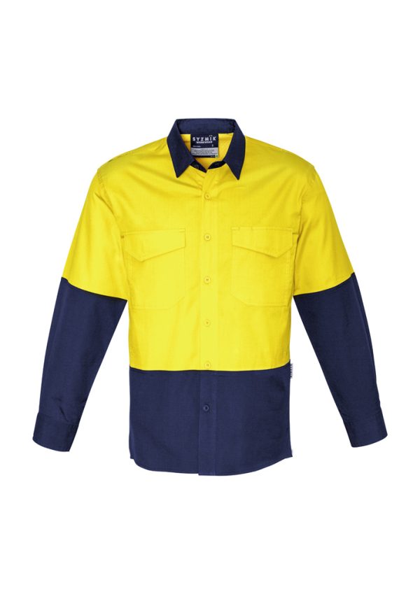 Mens Rugged Cooling Hi Vis Long Sleeve Shirt (FBIZZW128)