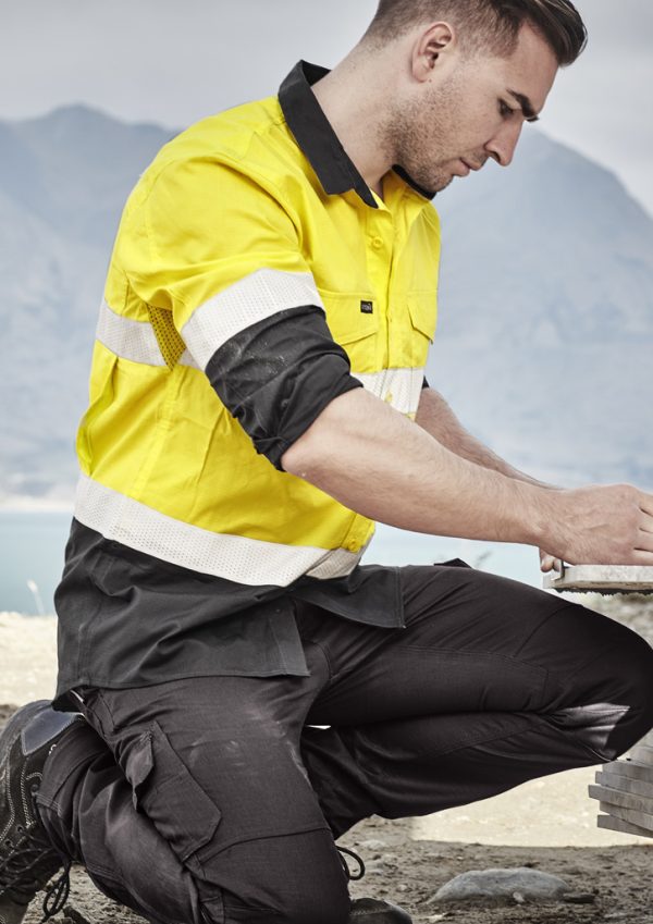 Mens Rugged Cooling Hi Vis Taped Long Sleeve Shirt (FBIZZW129)