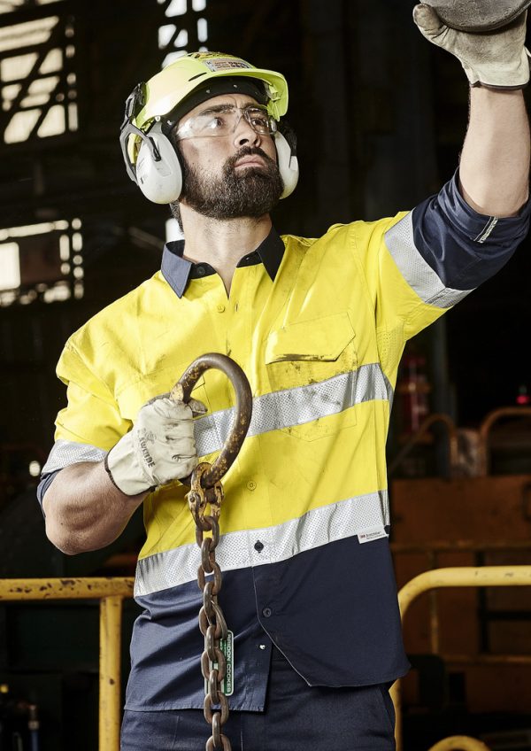 Mens Rugged Cooling Hi Vis Taped Long Sleeve Shirt (FBIZZW129)