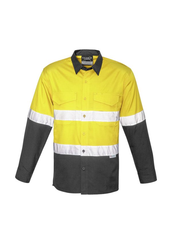 Mens Rugged Cooling Hi Vis Taped Long Sleeve Shirt (FBIZZW129)
