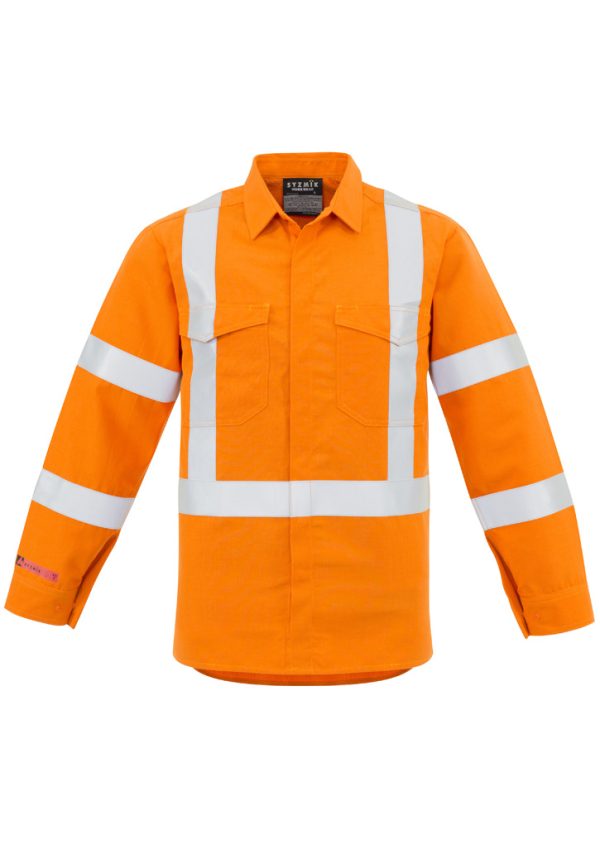Mens Red Flame Hi Vis X Back Shirt (FBIZZW137)
