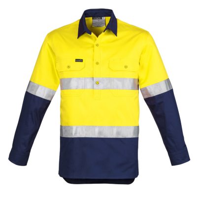 Mens Closed Front Long Sleeve Shirt - Hoop Taped (FBIZZW550)