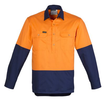 Mens Closed Front Long Sleeve Shirt (FBIZZW560)