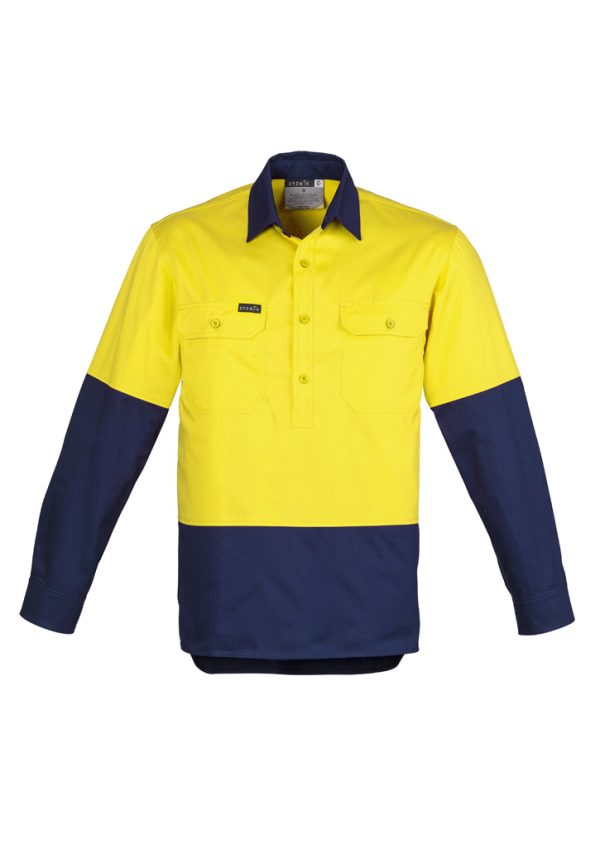 Mens Closed Front Long Sleeve Shirt (FBIZZW560)
