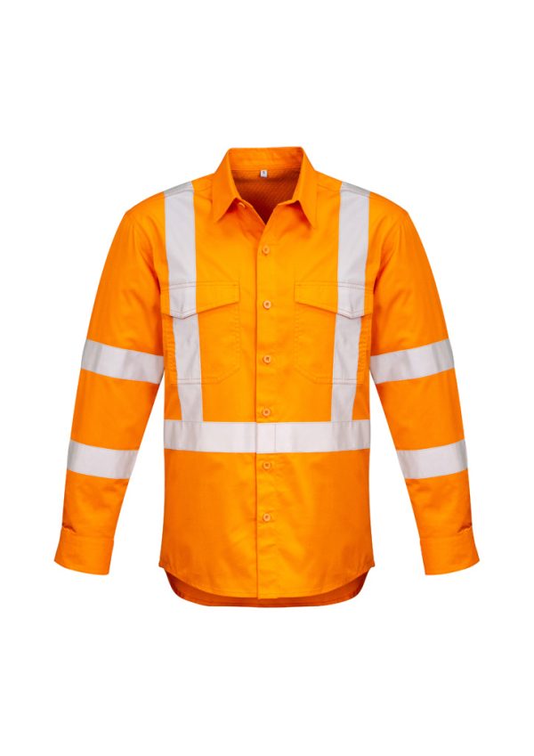 Mens Hi Vis X Back Taped Long Sleeve Shirt (FBIZZW690)