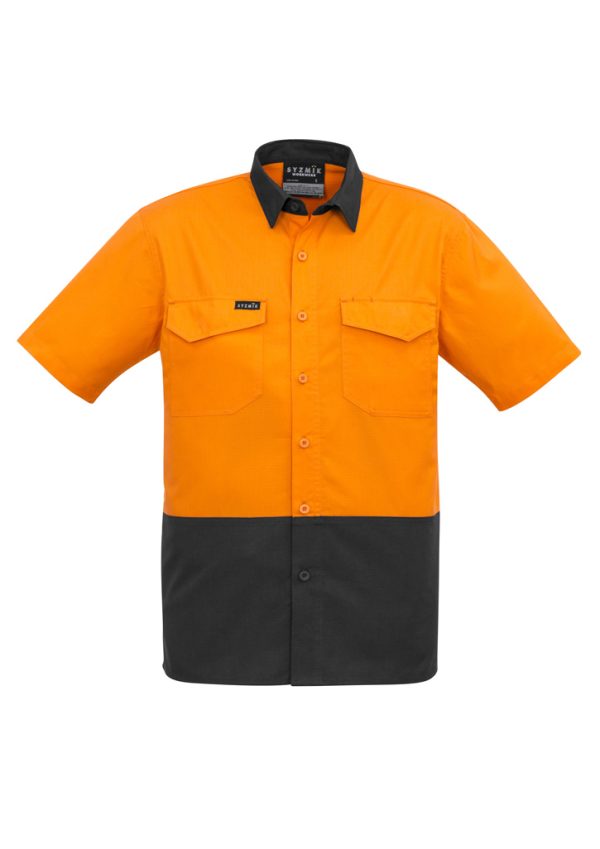 Mens Rugged Cooling Hi Vis Short Sleeve Shirt (FBIZZW815)