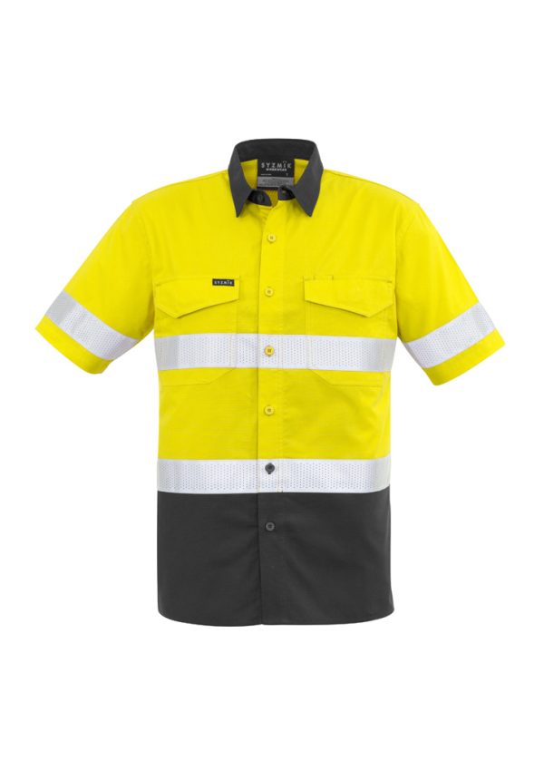 Mens Rugged Cooling Hi Vis Taped Short Sleeve Shirt (FBIZZW835)