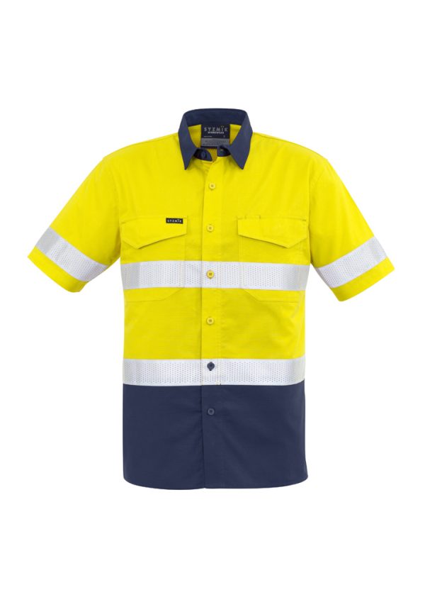 Mens Rugged Cooling Hi Vis Taped Short Sleeve Shirt (FBIZZW835)