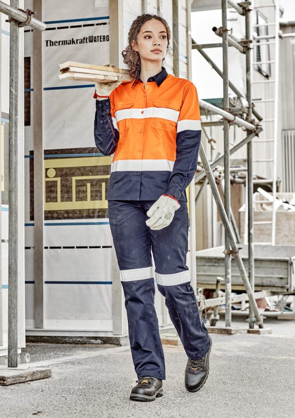 Womens Industrial Long Sleeve Shirt - Hoop Taped (FBIZZWL123)